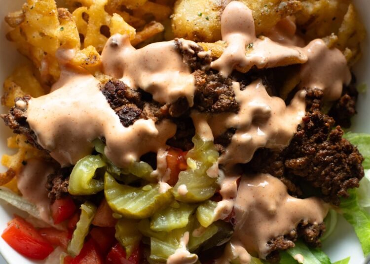 Burger Bowls with Home Sauce and Ranch Fries Recipe