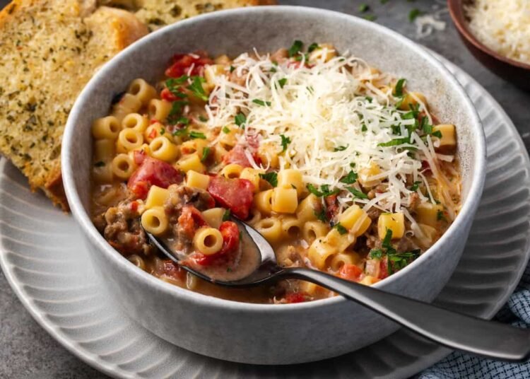 Creamy Italian Sausage Soup | Cookies & Cups