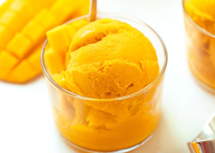 Mango Sorbet Recipe – Simply 3 components + No Ice Cream Machine!
