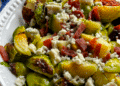 Roasted Brussels Sprouts with Bacon and Blue Cheese