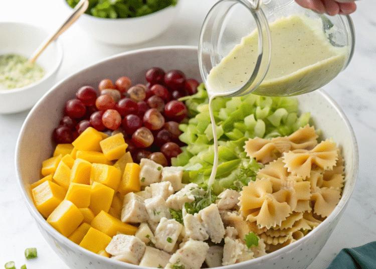 Mango Hen Pasta Salad with Citrus Basil Dressing