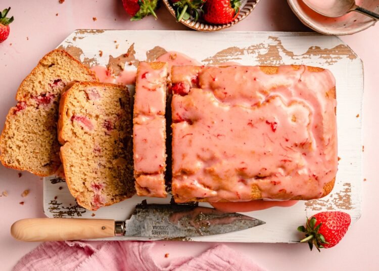 Strawberry Bread with Strawberry Glaze