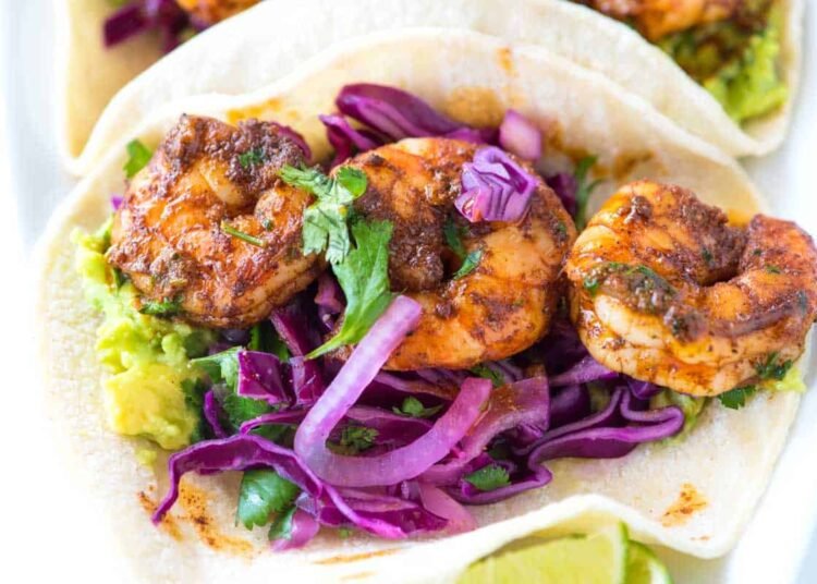 Chile Shrimp Tacos with Slaw Recipe