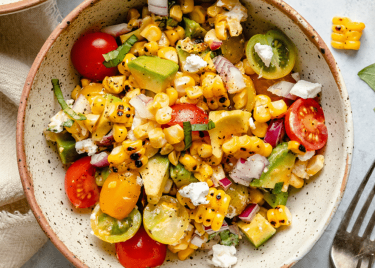 Attractive Grilled Corn Salad with Sizzling Honey French dressing
