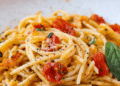 Simple Margherita Spaghetti with Contemporary Tomatoes & Basil