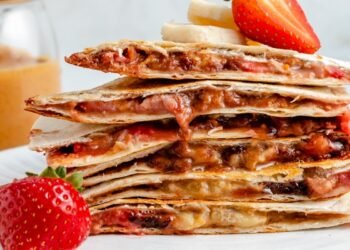 Peanut Butter Strawberry Banana Quesadilla