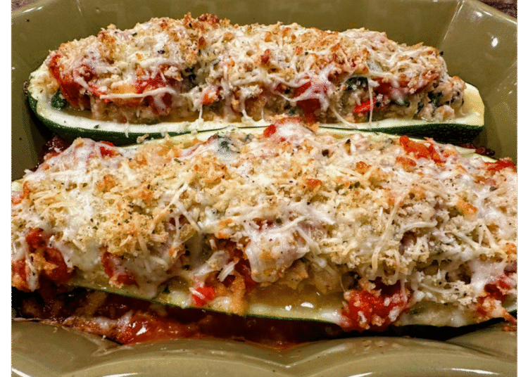 Stuffed Zucchini Boats with Hen Sausage