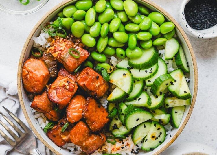 Teriyaki Salmon Bowl (Air Fryer or Oven)