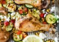 Sheet Pan Hen Drumsticks with Zucchini and Corn