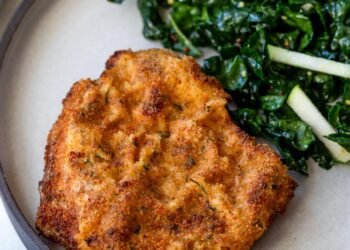 Pork Milanese with Kale and Apple Salad