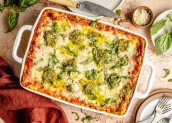 Stunning “Tie Dye” Vegetarian Lasagna