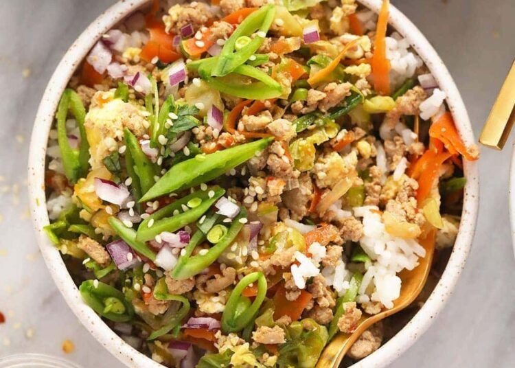 Vibrant Egg Roll in a Bowl (low-carb + g/f)