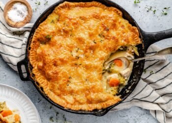 Blow Ya Thoughts Cheddar Broccoli Hen Pot Pie (straightforward & tacky!)