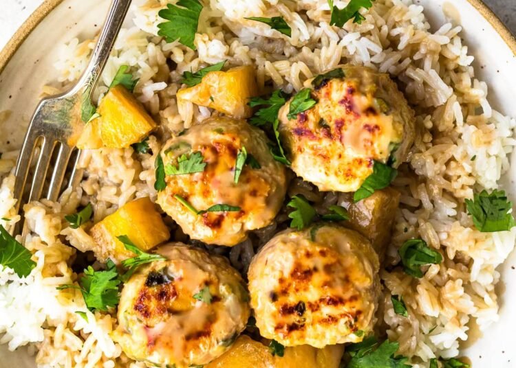 Hawaiian Hen Meatballs with Pineapple