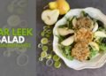 Pear Leek Salad with Salmon Muffins