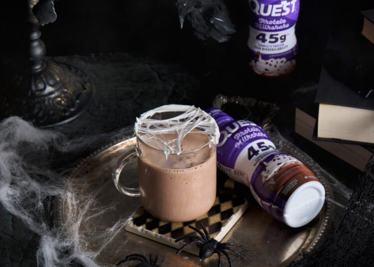 Quest Spider Internet Chocolate PROTEIN Milkshake (Halloween Recipe)