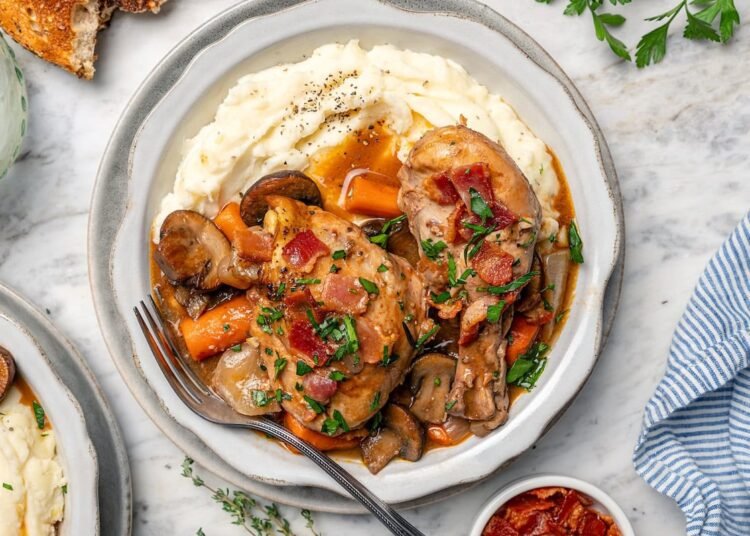 Sluggish Cooker Coq au Vin (Simple French Consolation Meals)