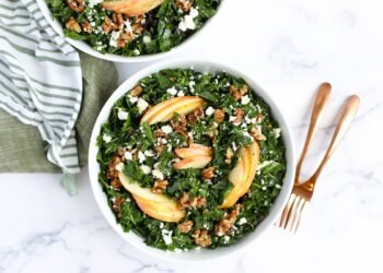 Massaged Kale Salad with Apples, Feta & Pecans