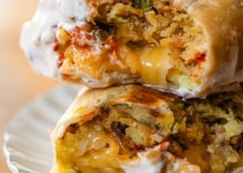 Sheet Pan Breakfast Burritos with Creamy Chipotle Sauce Recipe