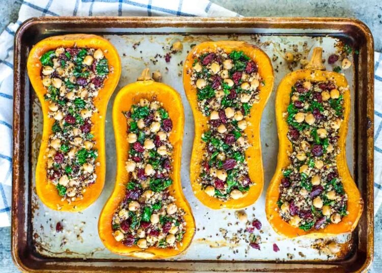 Quinoa Stuffed Butternut Squash {Wholesome and Filling!}