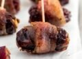 Candy & Savory Bacon-Wrapped Dates with Goat Cheese