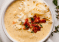 Wholesome Cheddar Cauliflower Broccoli Soup (lightened-up & SO creamy)
