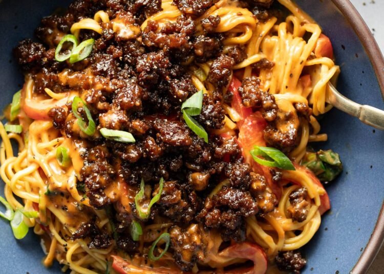 Caramelized Beef and Peanut Noodles Recipe
