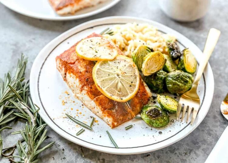 Baked Halibut With Lemon and Rosemary