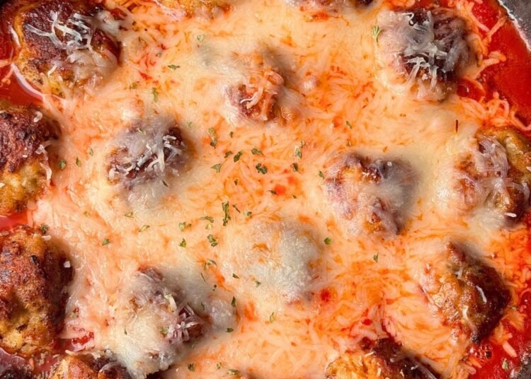 CHICKEN PARMESAN MEATBALL SKILLET – The Southern Woman Cooks