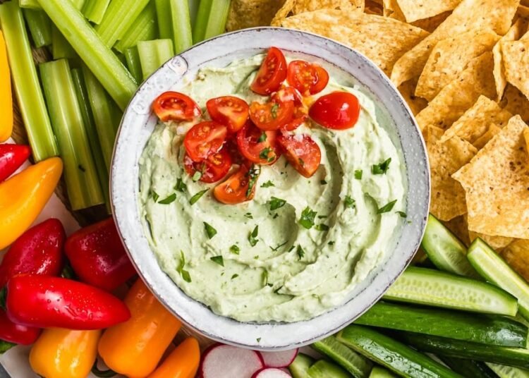 Whipped Avocado Cottage Cheese Dip