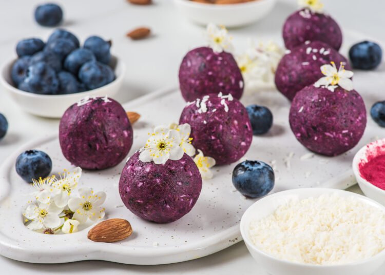 No-Bake Blueberry Acai Vitality Bites