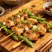 Hen and Snow Pea Skewers