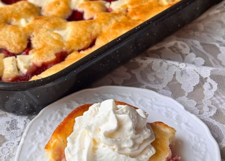 Cherry Cream Cheese Cobbler (Simple Dessert Recipe)