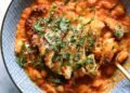 Garlic Butter Crispy Rooster on Creamy Beans Recipe