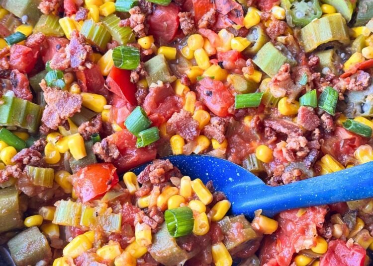 OKRA AND CORN-The Southern Girl Cooks-Cajun Model