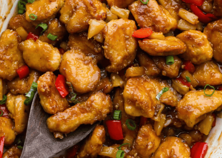 Baked Candy Hawaiian Hen with Pineapple