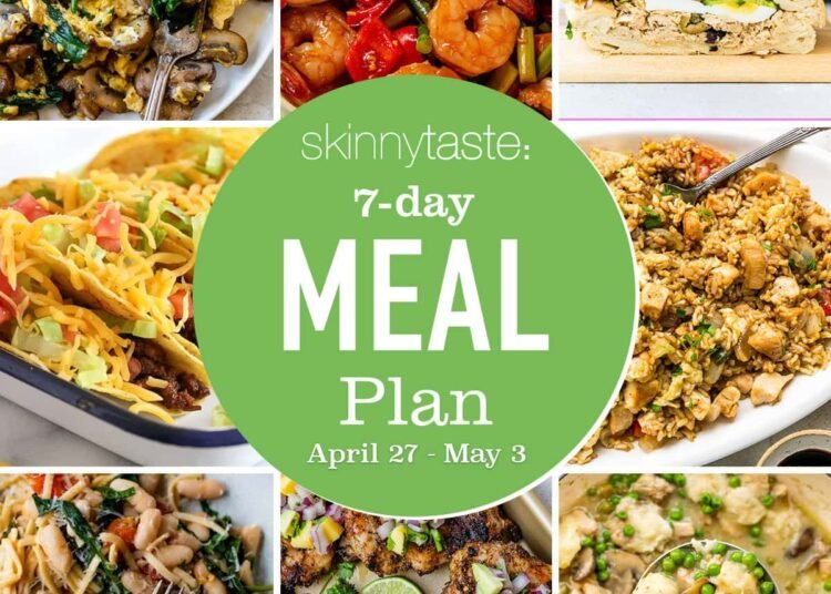 Free 7 Day Wholesome Meal Plan (April 27-Could 3)