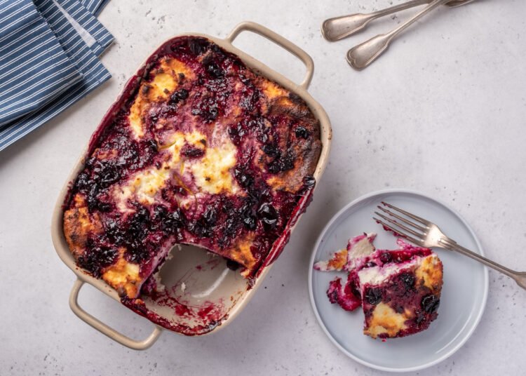 Blueberry Cottage Cheese Breakfast Bake