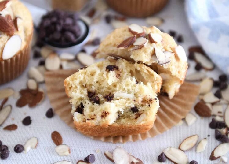 Almond Coconut Chocolate Chip Muffins