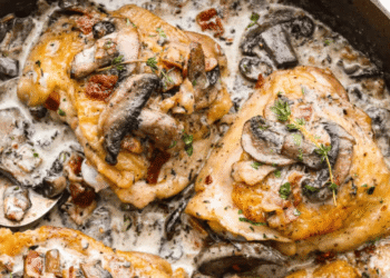 Creamy Bacon Mushroom Thyme Rooster Recipe