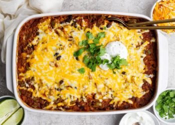 Simple Hen Enchilada Casserole