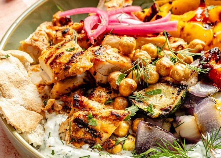Grilled Mediterranean Rooster & Greens (high-protein!)