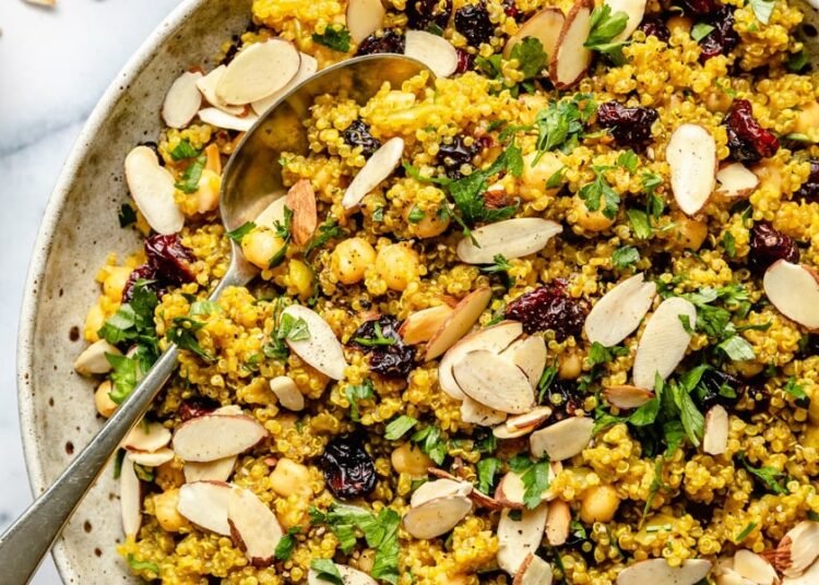 One Pot Moroccan-Impressed Quinoa Salad (excessive protein & fiber!)