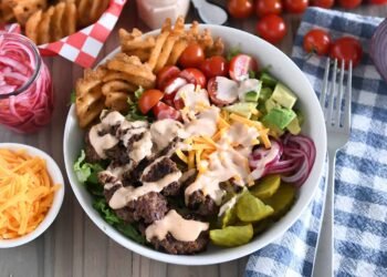 Loaded Burger Bowls with Particular Home Sauce
